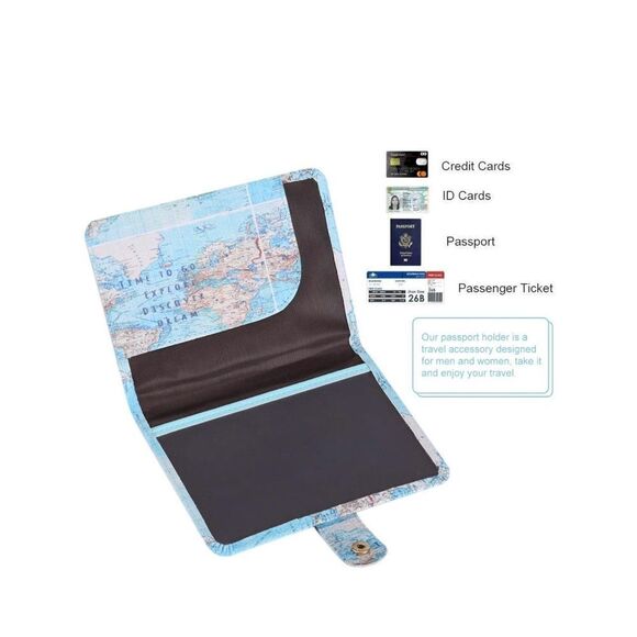 Passport Holder Wallet Protective Premium PU Leather Travel Wallet Passport Cove - Picture 5 of 7